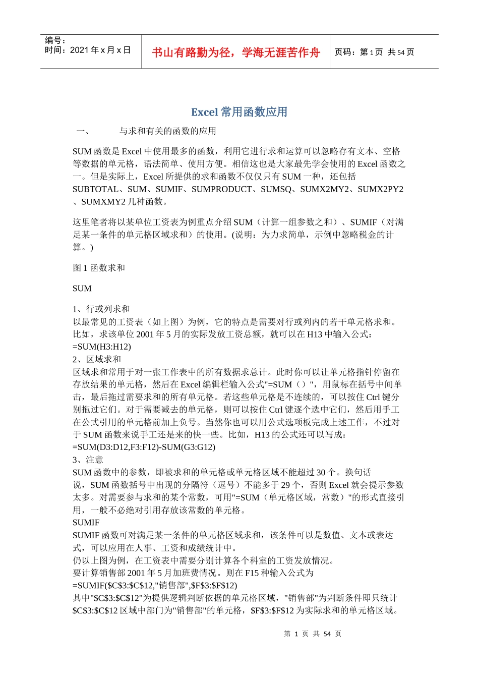 Excel常用函数应用_第1页