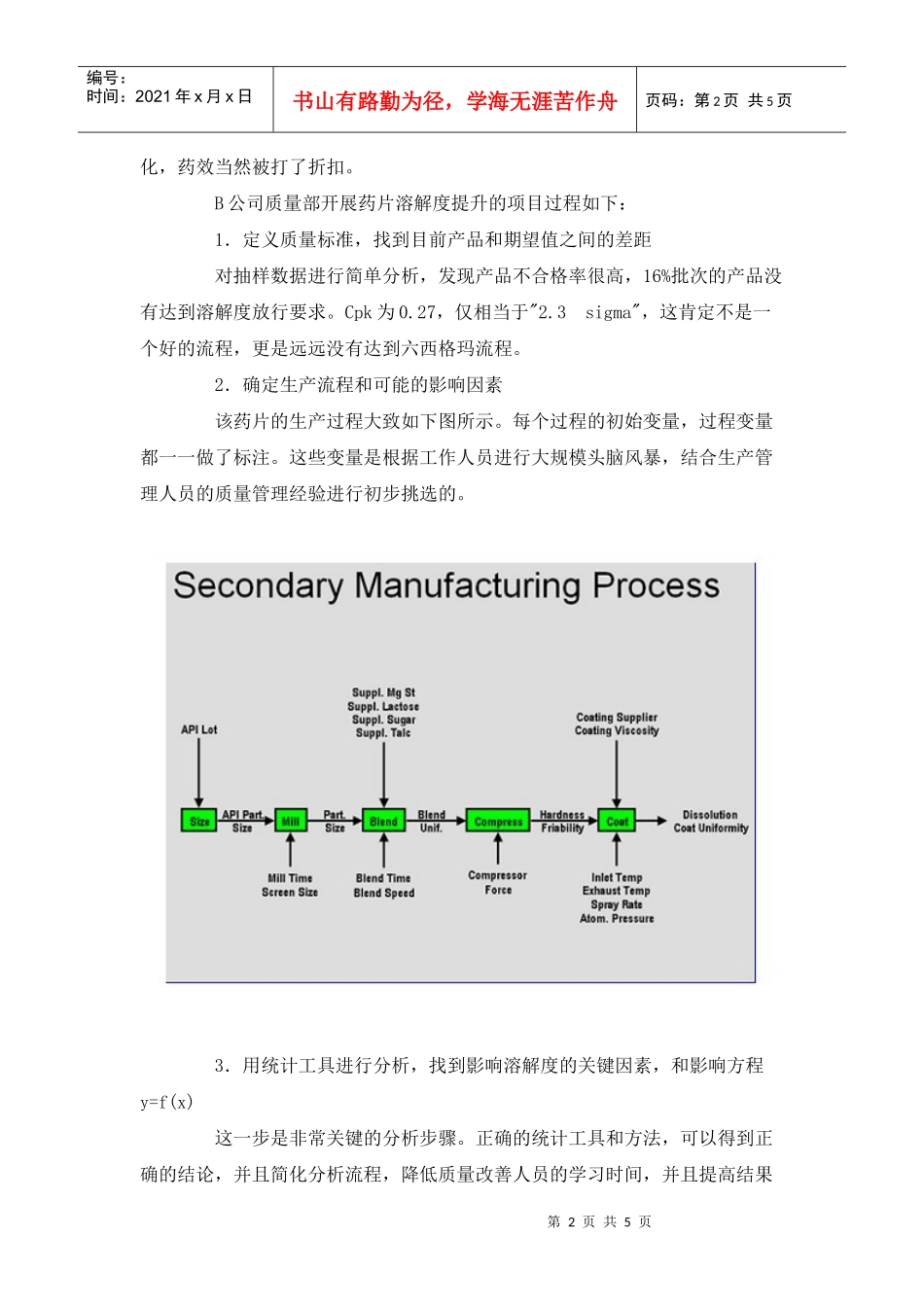 利用质量管理统计分析软件提高药品质量（DOC 5页）_第2页