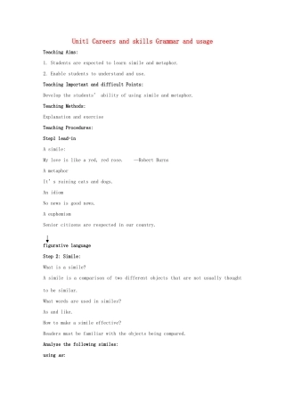 高中英语 Unit1 Careers and skills Grammarand usage教案 牛津译林版选修11-牛津版高三选修11英语教案