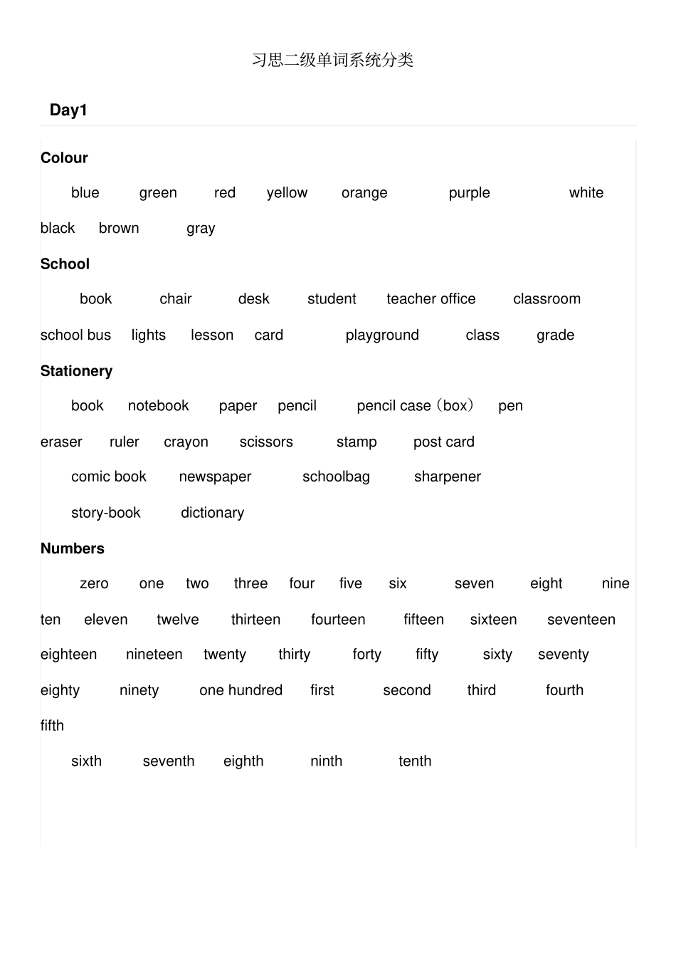 习思二级高频词汇表_第1页