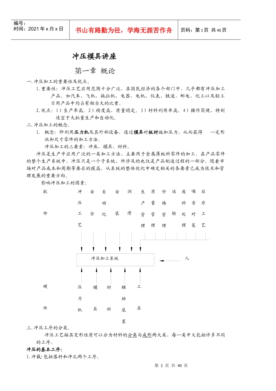 冲压模具基础知识培训_第1页
