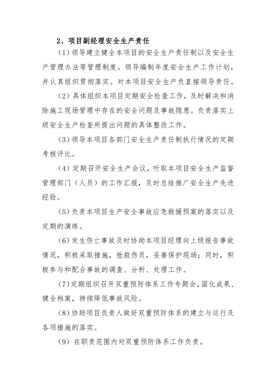 双重预防体系各级责任制(项目级)_第2页