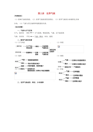 高中地理校本课程 世界地理 1.2世界气候教案-人教版高中全册地理教案