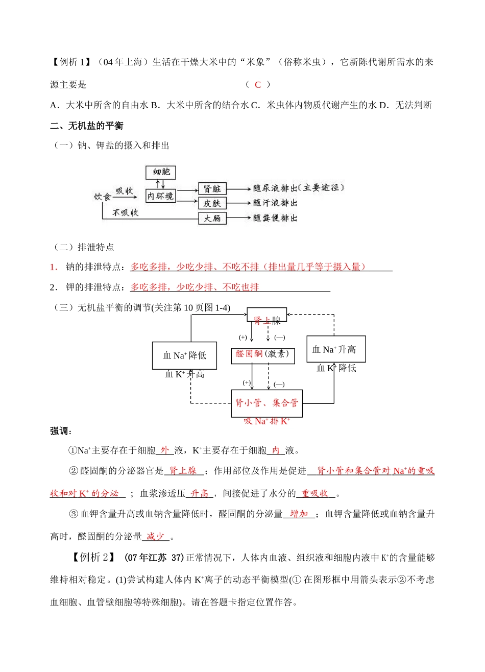 高三生物第一节 水和无机盐的调节_第2页