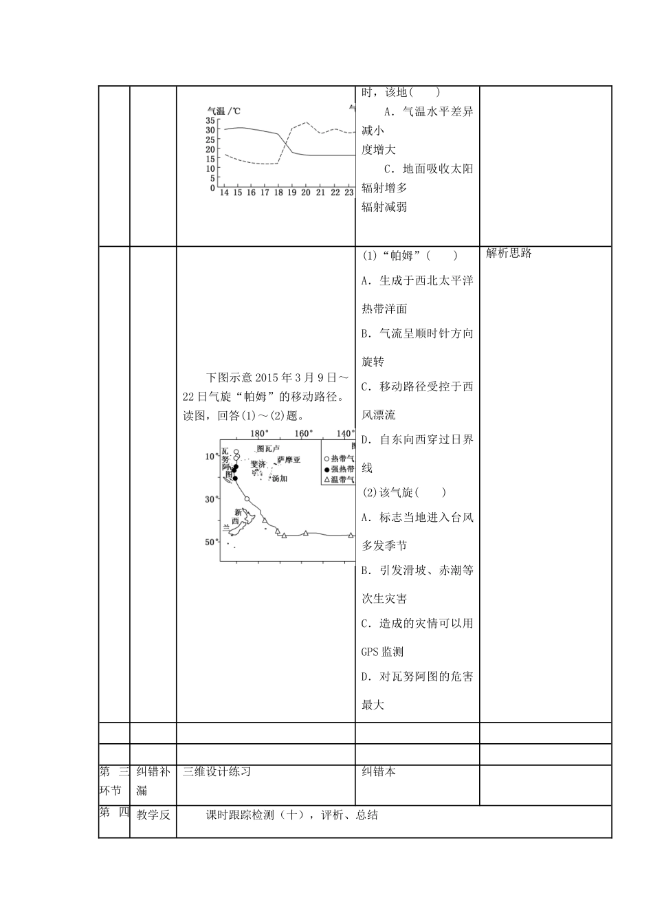 高中地理上学期第三周《常见的天气系统》教学设计-人教版高中全册地理教案_第3页