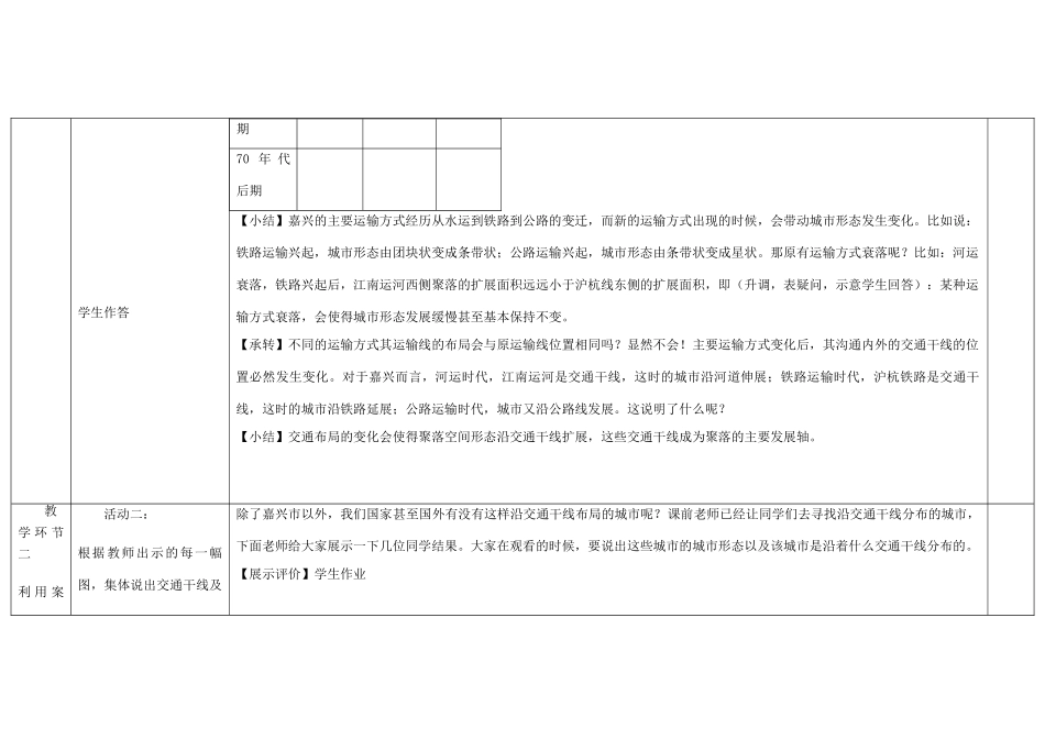 高中地理下学期第八周 交通对聚落的影响教学设计-人教版高中全册地理教案_第3页
