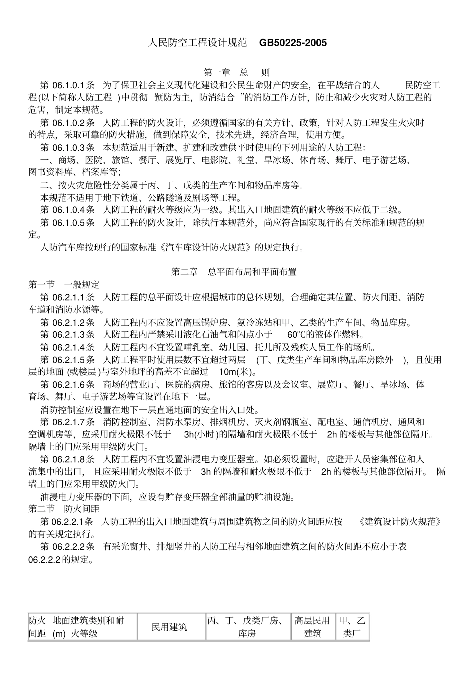 人民防空工程设计规范GB50225-2005_第1页