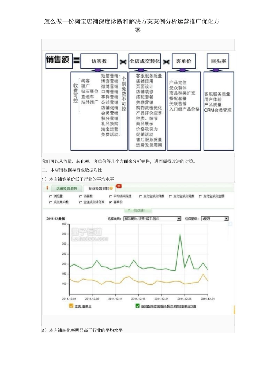 怎么做一份淘宝店铺深度诊断和解决方案案例分析运营推广优化方案_第2页
