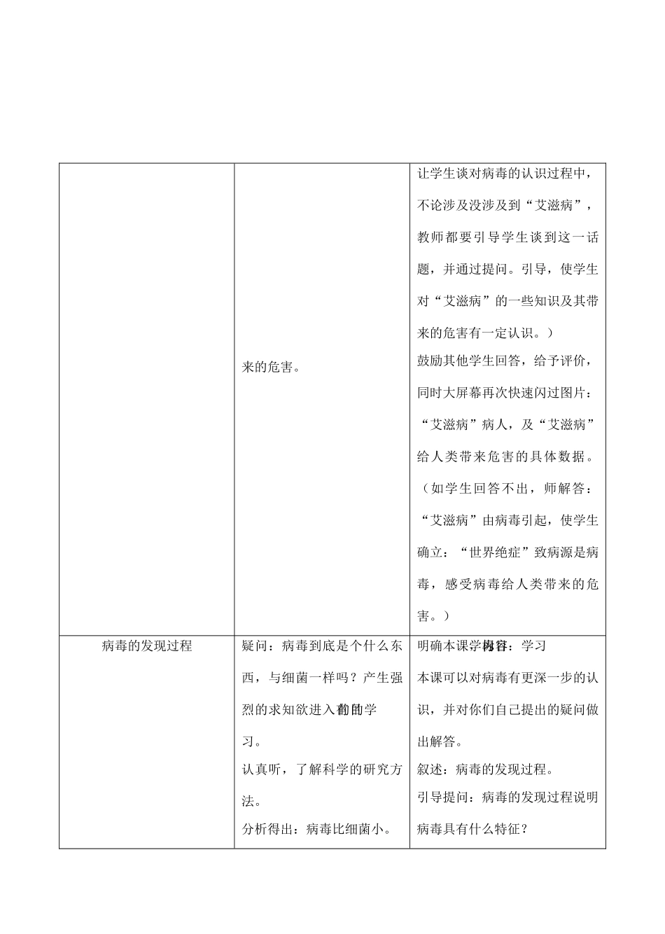 七年级生物下册 2.4没有细胞结构的微小生物——病毒教学设计 人教版_第3页