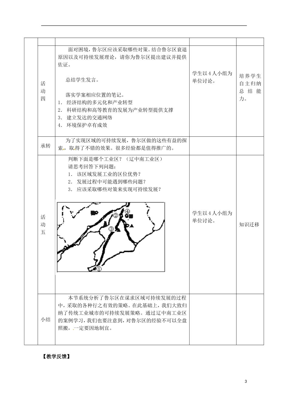 高中地理  2.4《德国鲁尔区的探索》教案（1） 中图版必修3_第3页