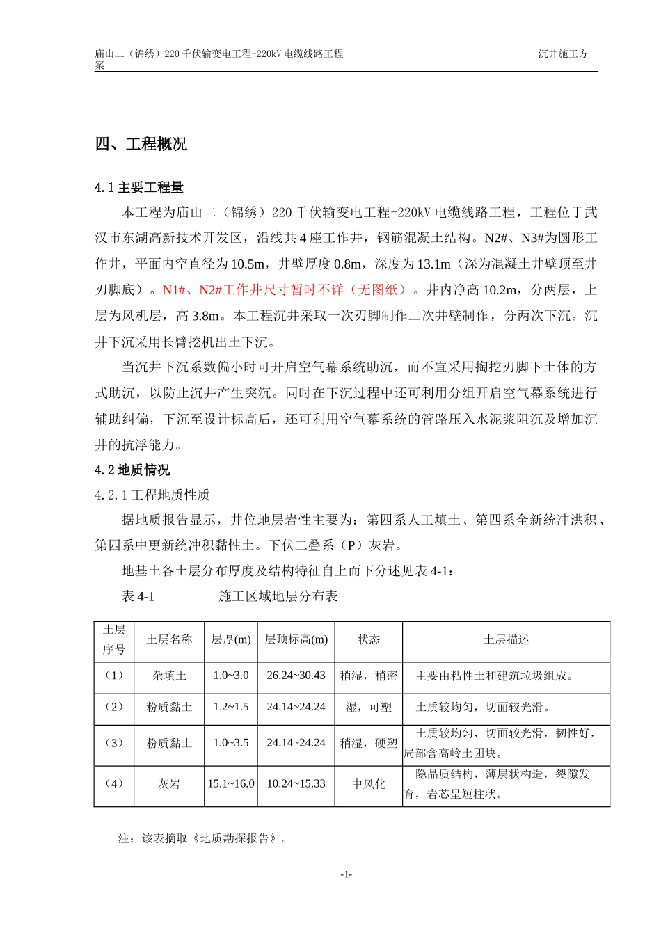 220kV电缆线路工程沉井方案_第3页