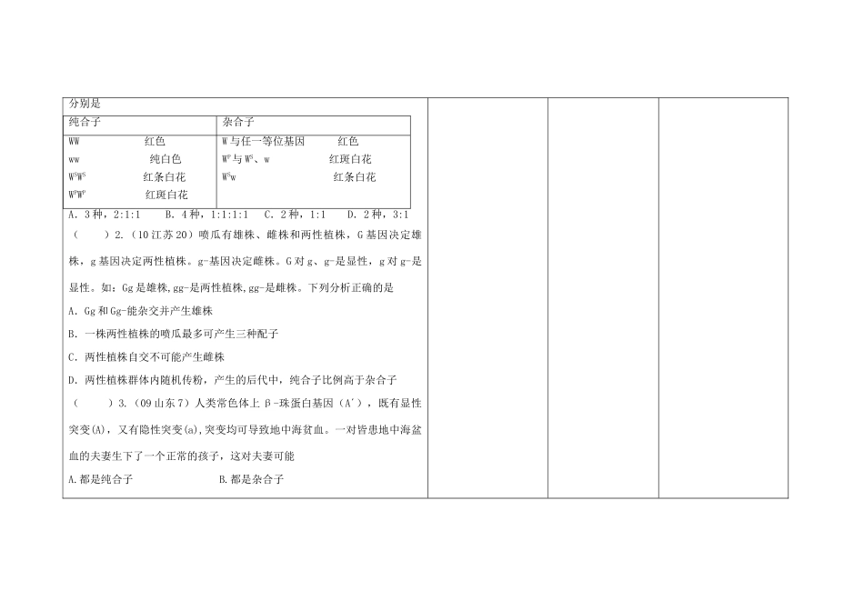 高中生物下学期暑假补课第1周教学设计-人教版高中全册生物教案_第2页