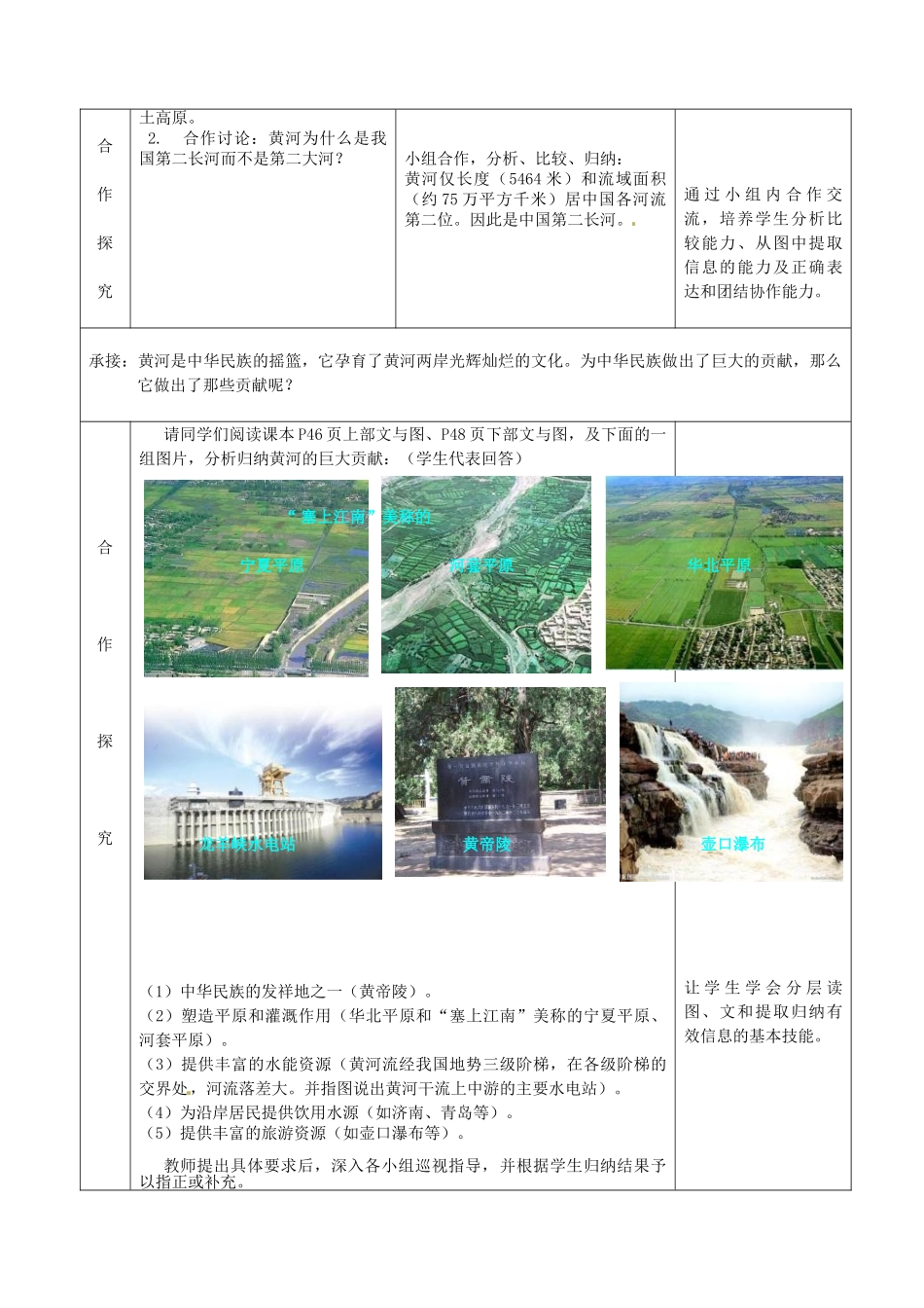 山东省枣庄八年级地理上册 第二章《黄河》教案1_第2页