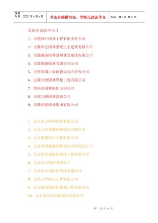 XXXX全国最新园林绿化一级资质