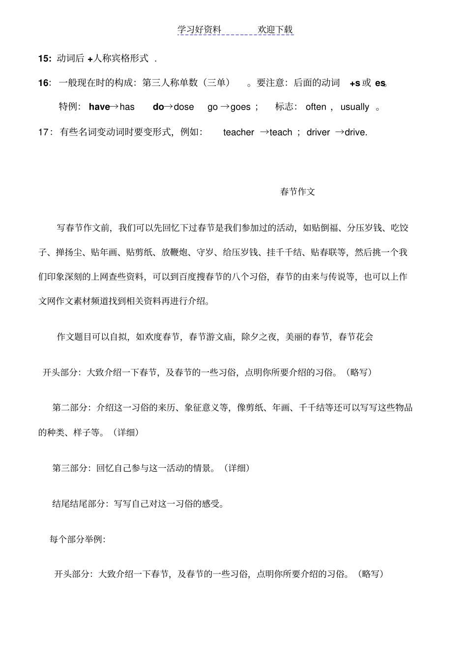 小学五年级英语语法归纳_第2页