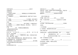 人教版七年级生物上册知识清单