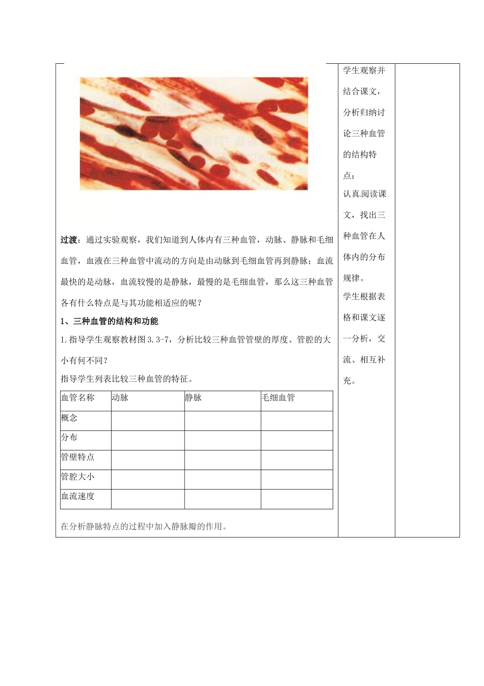 七年级生物下册 第三单元 第三章 第二节 物质运输的器官教学设计 （新版）济南版-（新版）济南版初中七年级下册生物教案_第3页