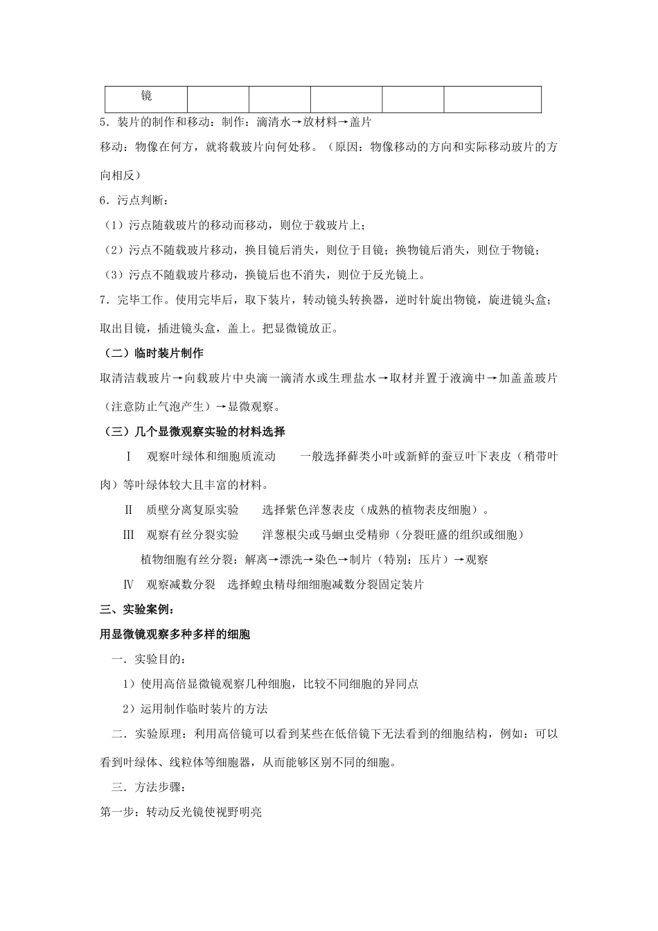 高中生物 第37课 实验（显微观察类）教案 新人教版必修3_第2页