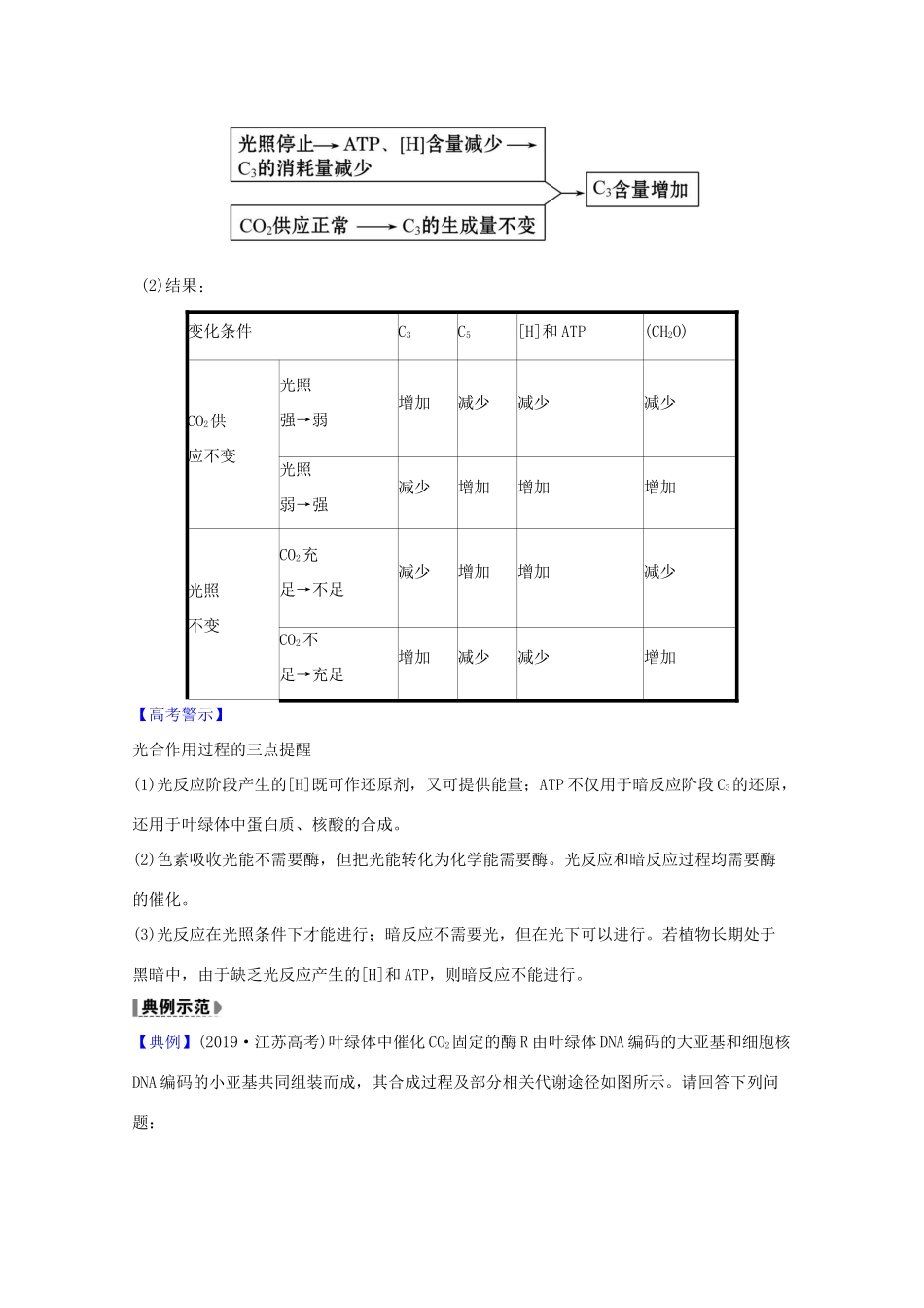 版高考生物一轮复习 第5章 细胞的能量供应和利用 4 能量之源——光与光合作用教案 新人教版必修1-新人教版高三必修1生物教案_第2页
