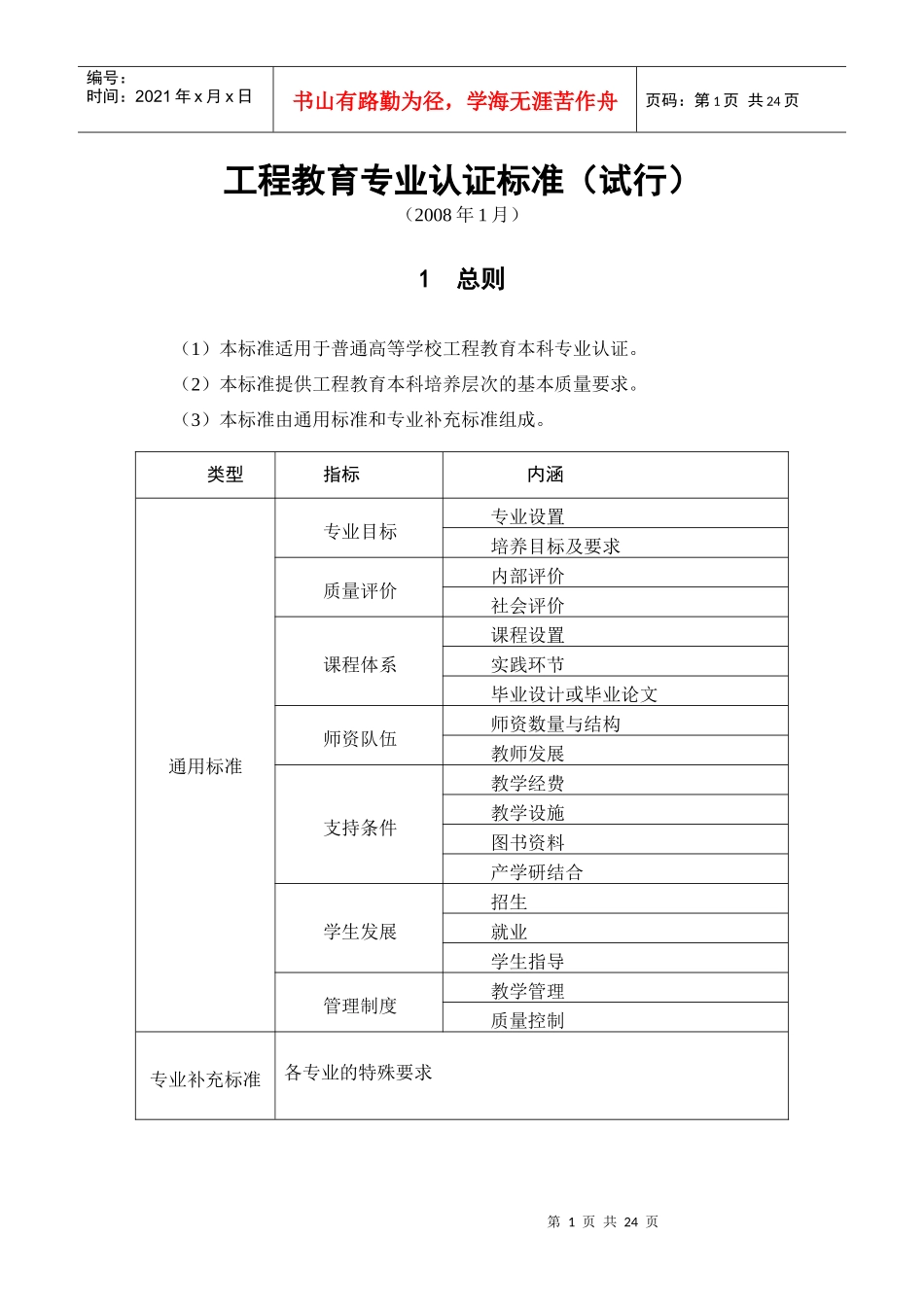 全国工程教育专业认证标准_第1页