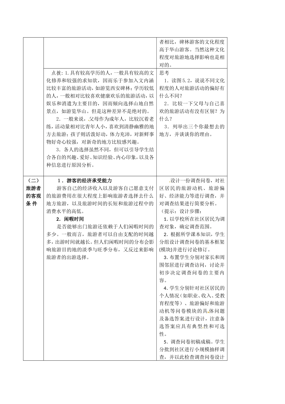 高中地理：51《设计旅游活动》教案新人教版选修3_第2页