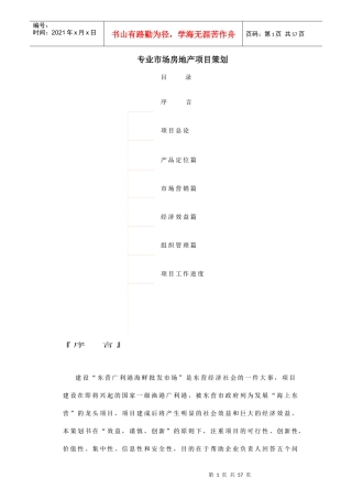 专业市场房地产项目策划(DOC61页)