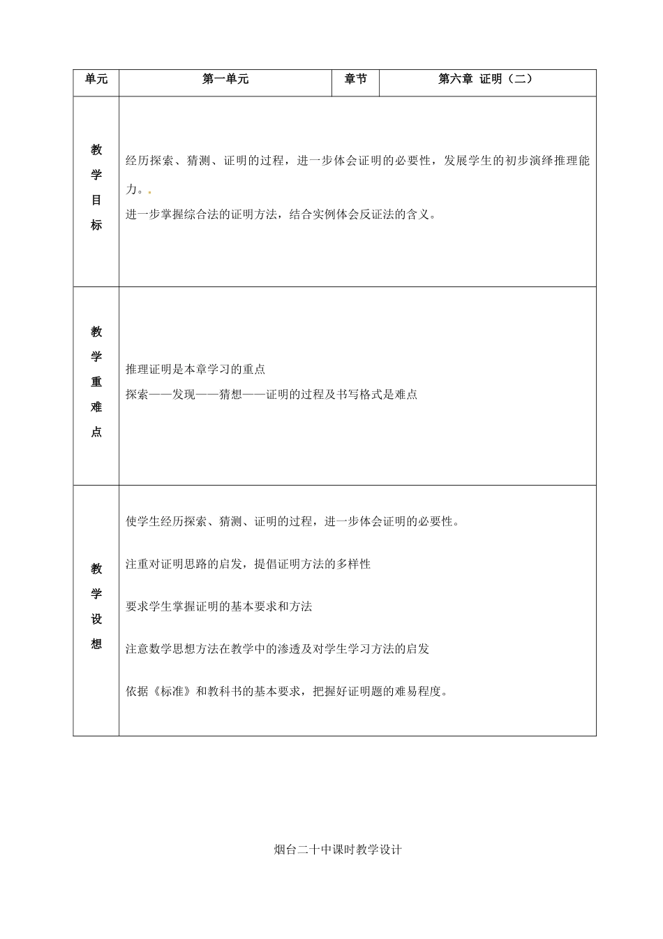 山东省烟台20中九年级数学《证明（二）》教案_第2页