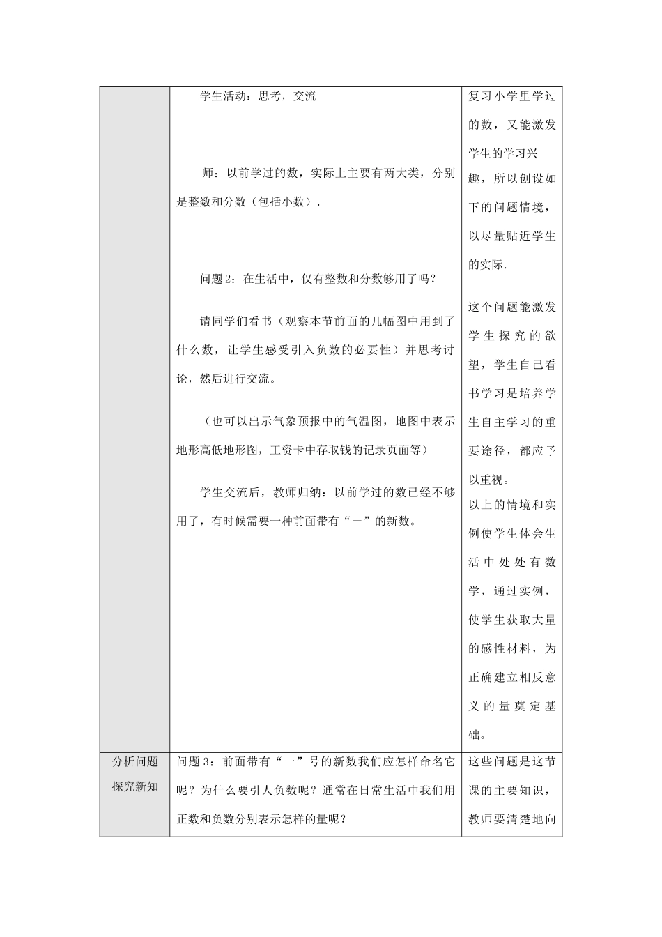 七年级数学上册 正数和负数教案 人教新课标版_第2页