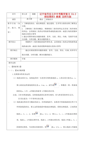 辽宁省丹东七中中考数学复习《4.2相似图形》教案 北师大版