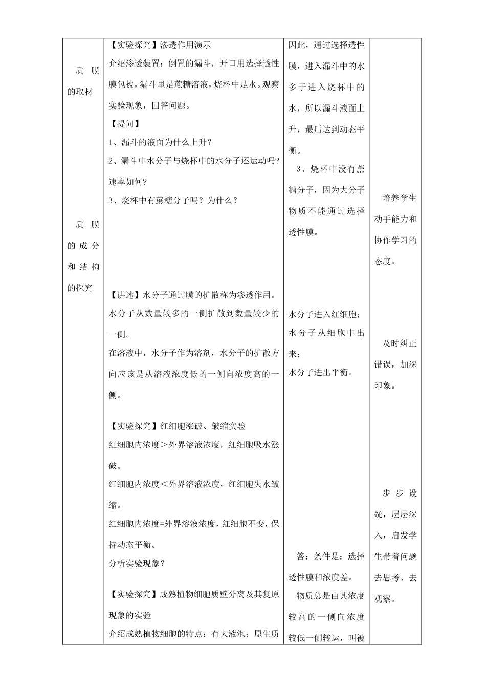 高中生物 物质出入细胞的方式1教案 浙科版必修1-浙科版高中必修1生物教案_第2页