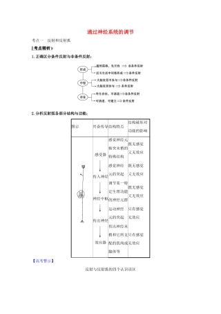 版高考生物一轮复习 第2章 动物和人体生命活动的调节 1 通过神经系统的调节教案 新人教版必修3-新人教版高三必修3生物教案