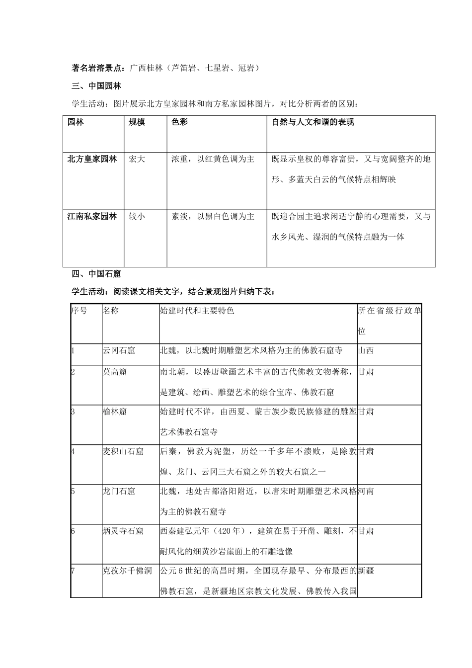 高中地理 第二章 旅游景观的欣赏 2.2 中国名景欣赏教案1 湘教版选修3-湘教版高二选修3地理教案_第2页