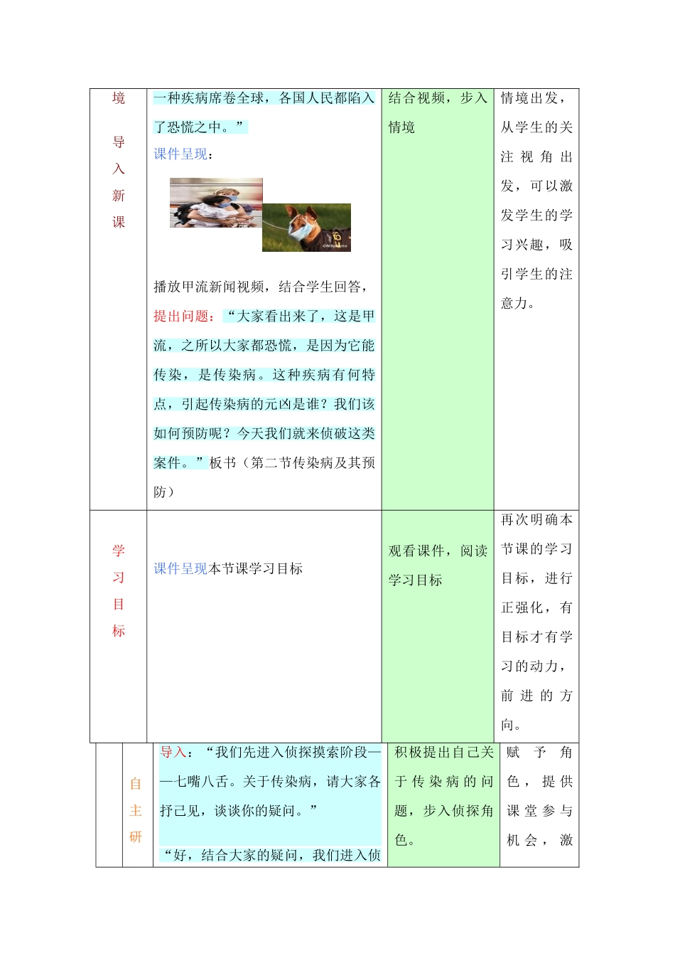 七年级生物上册 《第二节、传染病及其预防》教案与流程 济南版_第2页