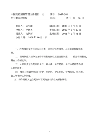 中医院药剂科制度职责文件汇编
