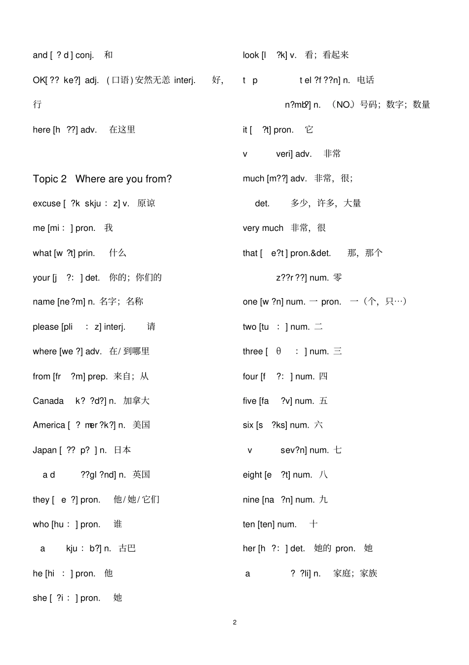 仁爱版[2018年]英语七年级(上册)单词表带音标_第2页