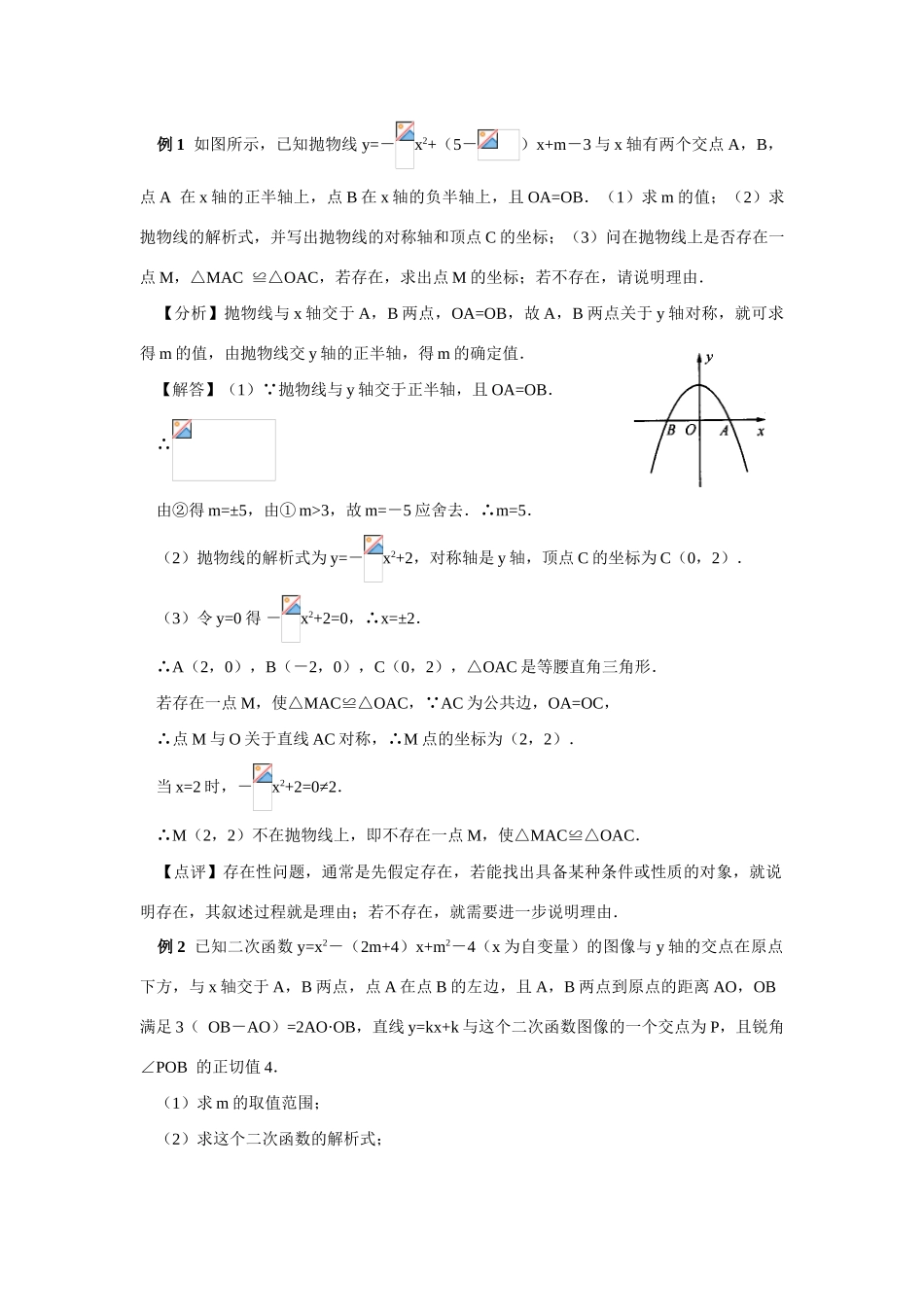 九年级数学下册函数与方程复习教案沪科版_第2页