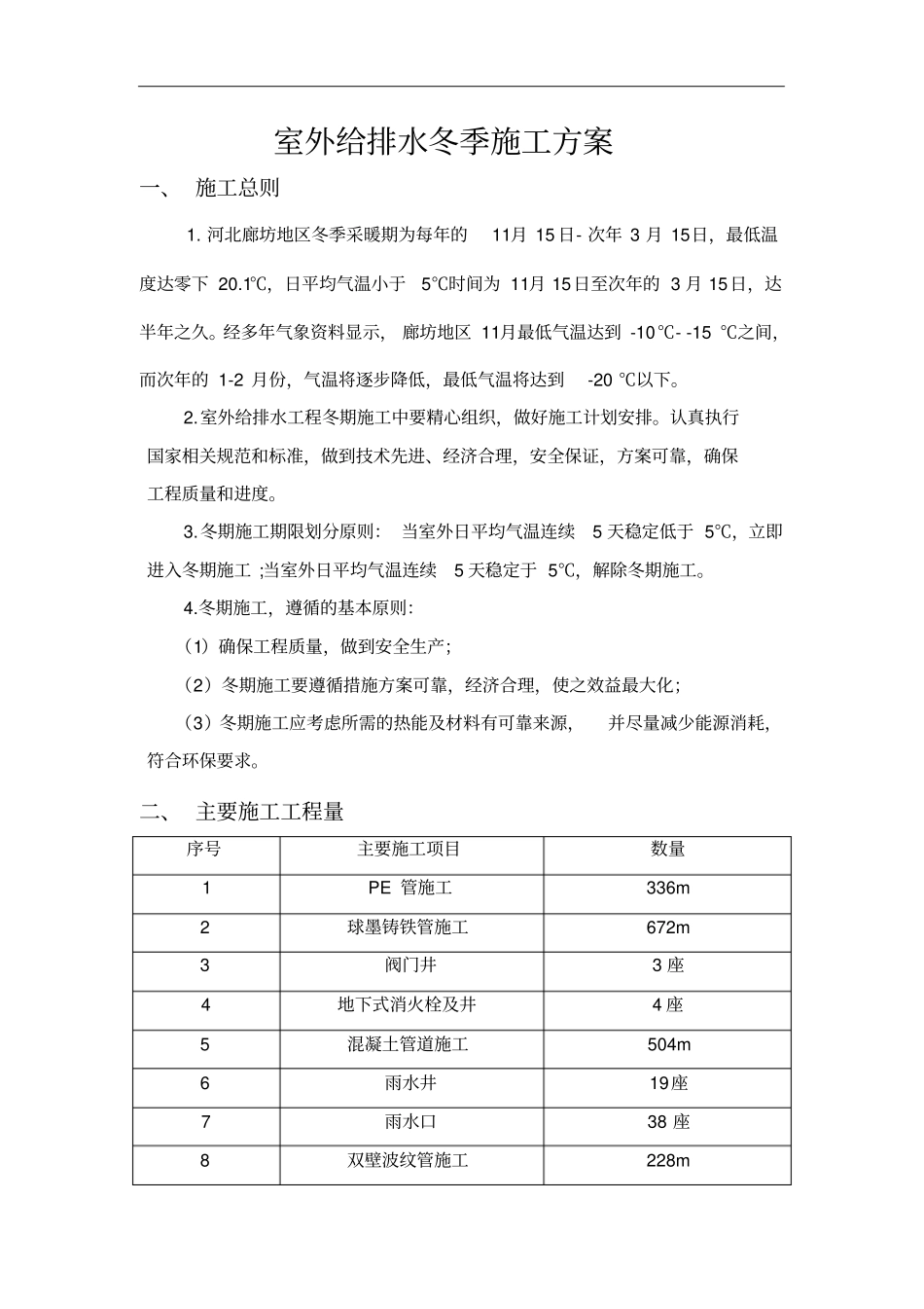 室外管线冬季施工组织设计方案_第1页