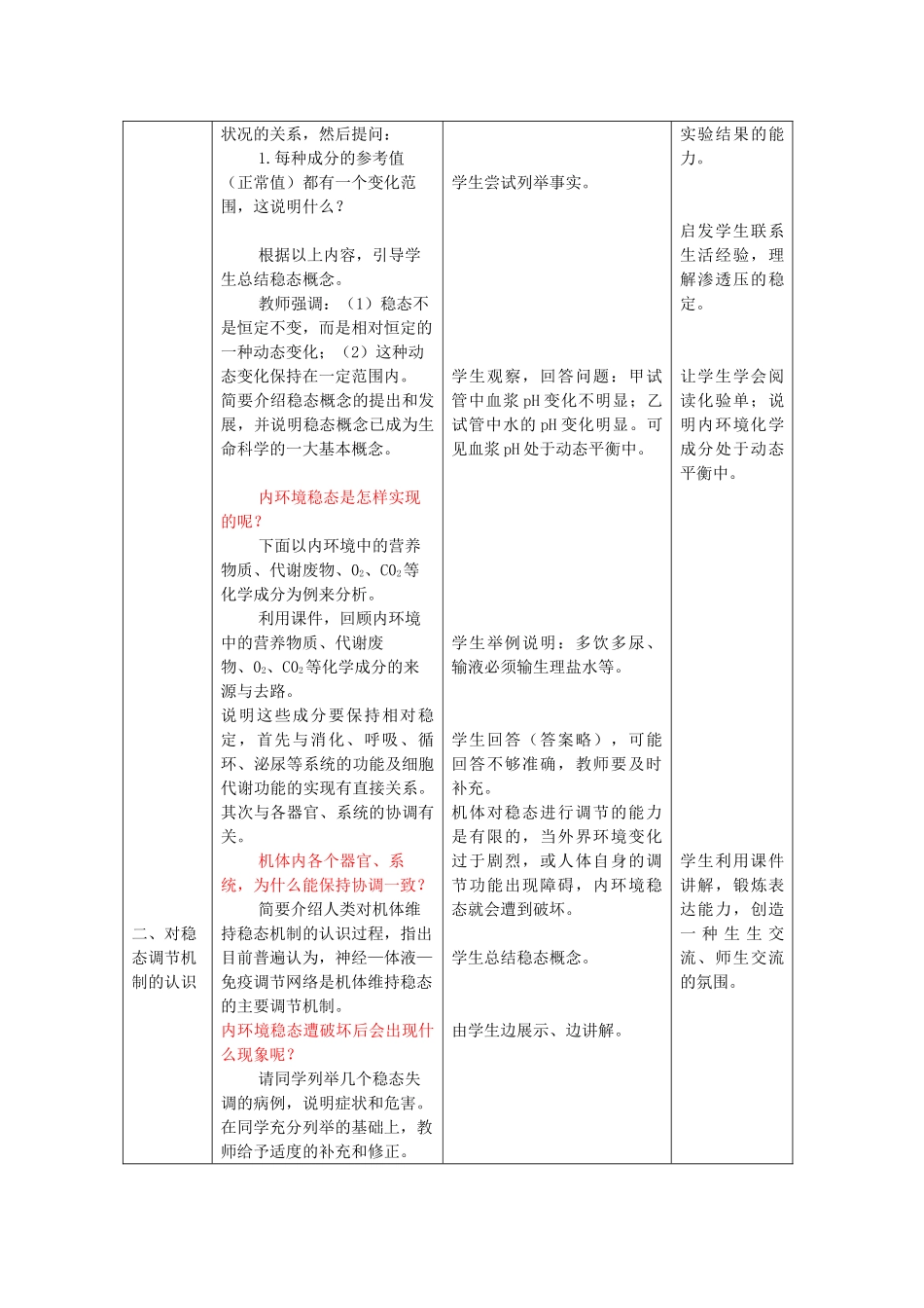 高中生物《内环境稳态的重要性》教案10 新人教版必修3_第3页