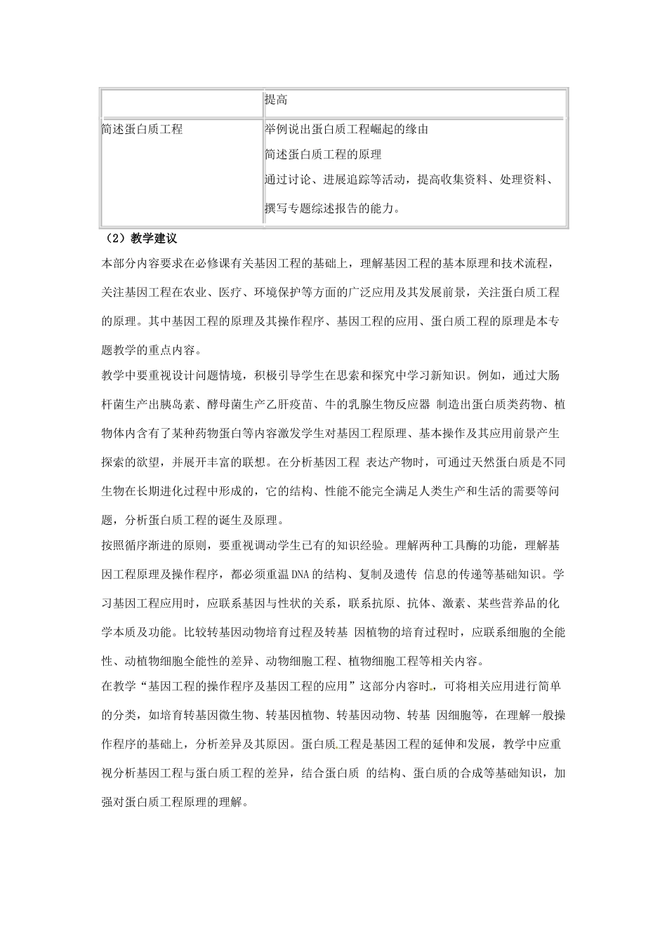 高中生物： 现代生物技术专题（教案）中图版选修3_第2页