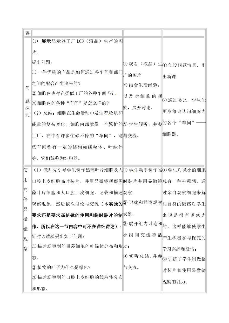 高中生物 3.2细胞器系统内的分工合作1教案 新人教版必修1_第3页