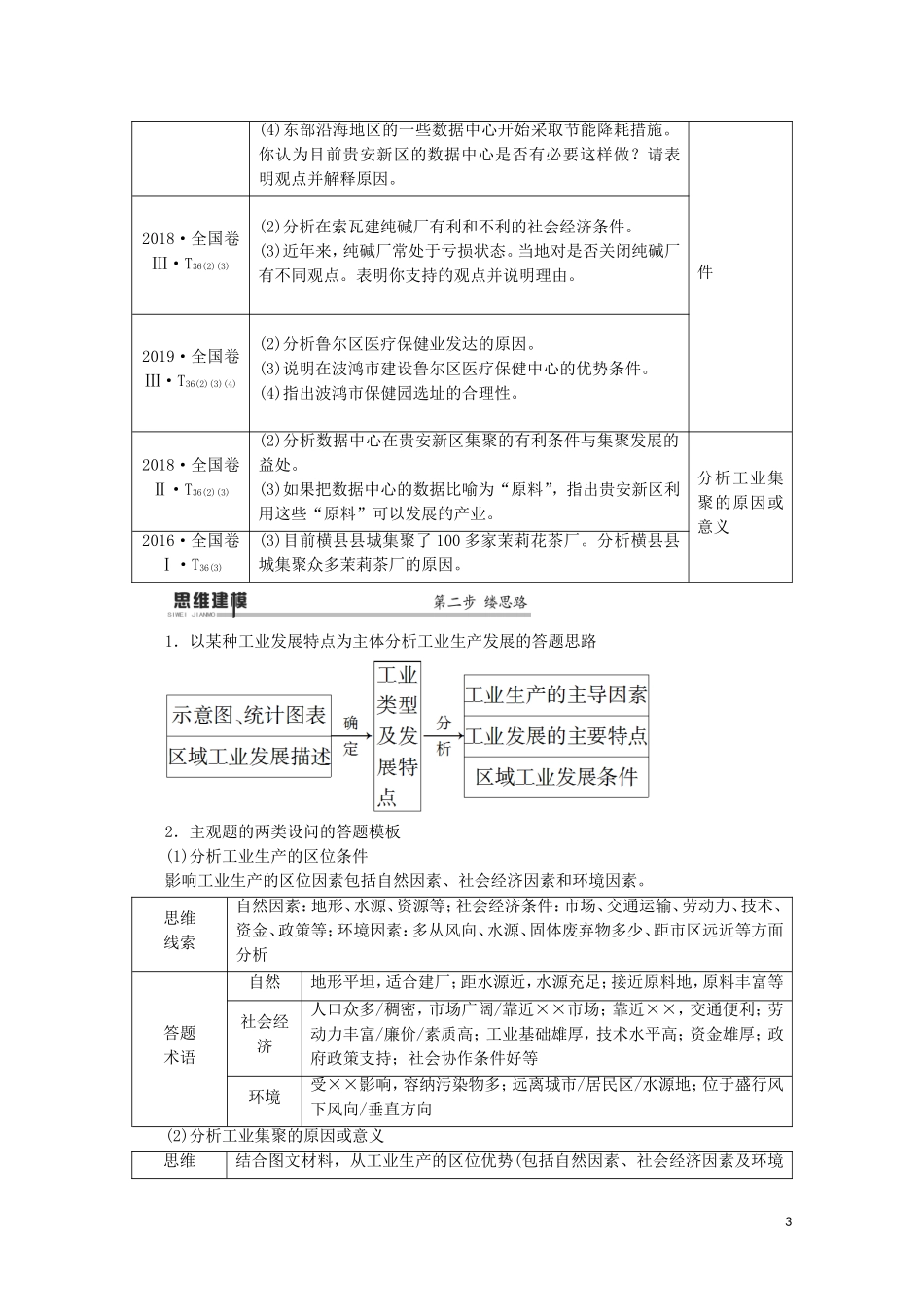 （通用版）高考地理二轮复习 第1部分 专题7 专题纵横提能 以工业生产为核心的纵横考查教案-人教版高三全册地理教案_第3页