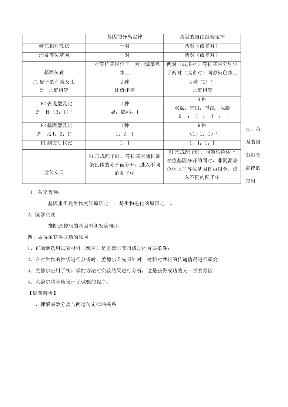 高中生物遗传的基本规律 基因的自由组合定律教案 旧人教 必修2_第3页