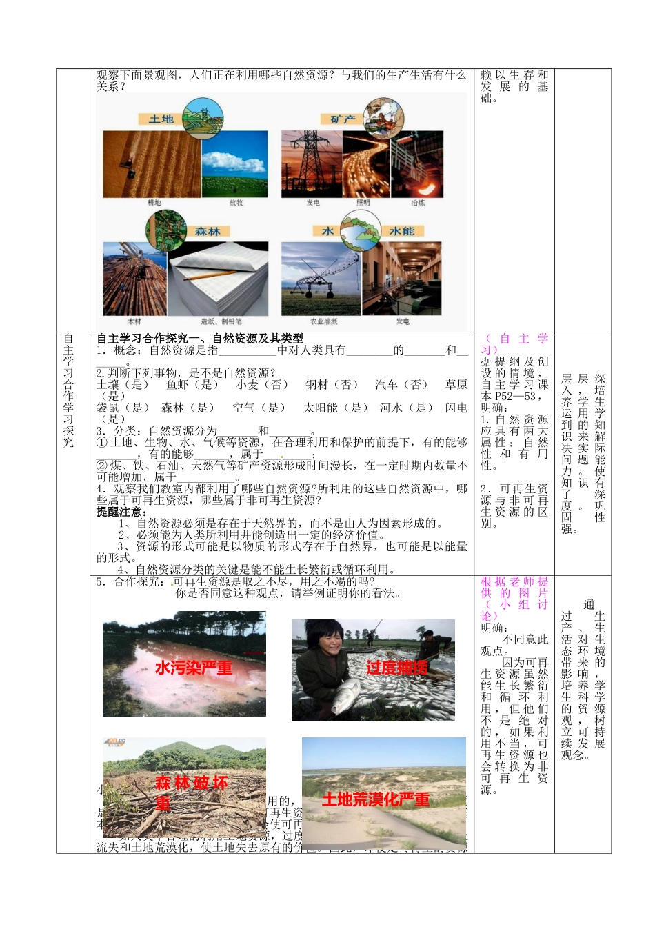 山东省枣庄第四十二中学八年级地理上册《自然资源》教案 新人教版_第2页