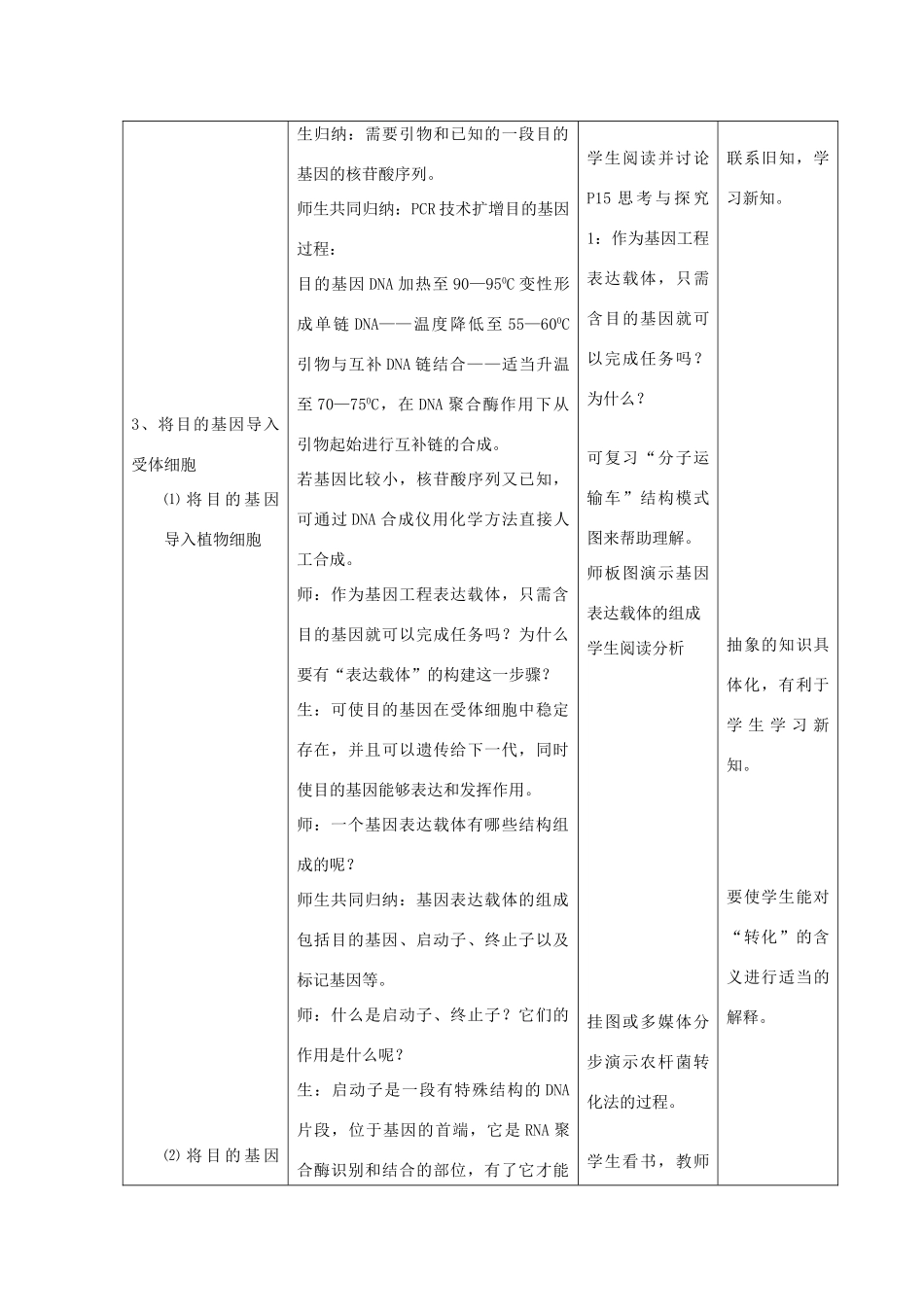 高中生物《基因工程的基本操作程序》教案6 新人教版选修3_第3页