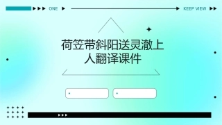 荷笠带斜阳送灵澈上人翻译课件