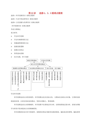 （通用版）江苏省大丰市高考政治第一轮总复习 第22讲 选修4讲义-人教版高三选修4政治教案