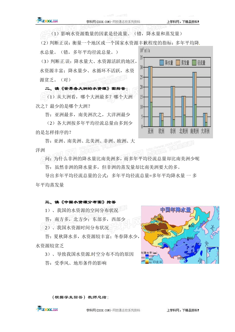 高中地理教案 3.3水资源的合理利用人教版新课标必修1_第3页