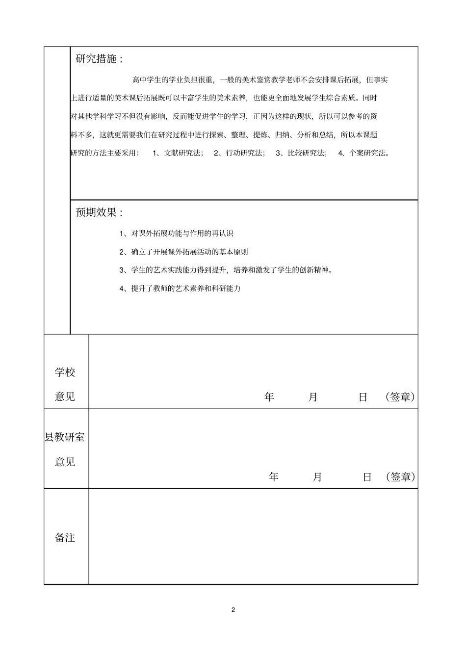 中学美术课题立项_第2页