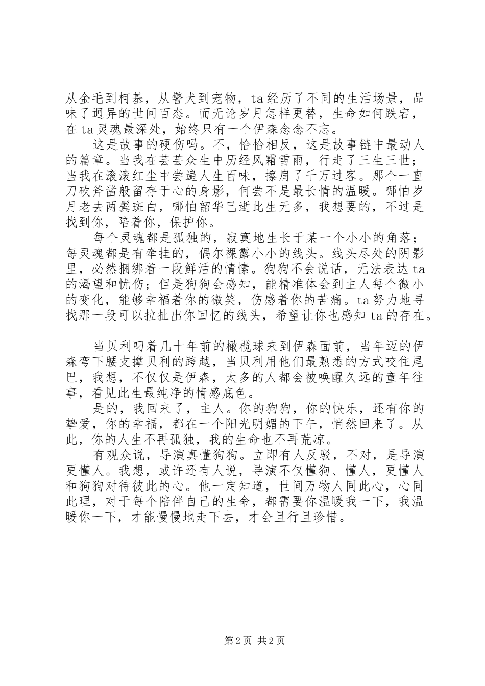 《一条狗的使命》观后感 _第2页