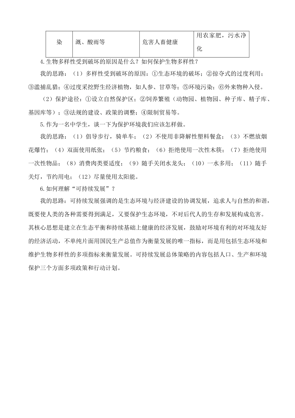 高中生物保护我们共同的家园 合作与讨论 新课标 人教版 必修3_第2页